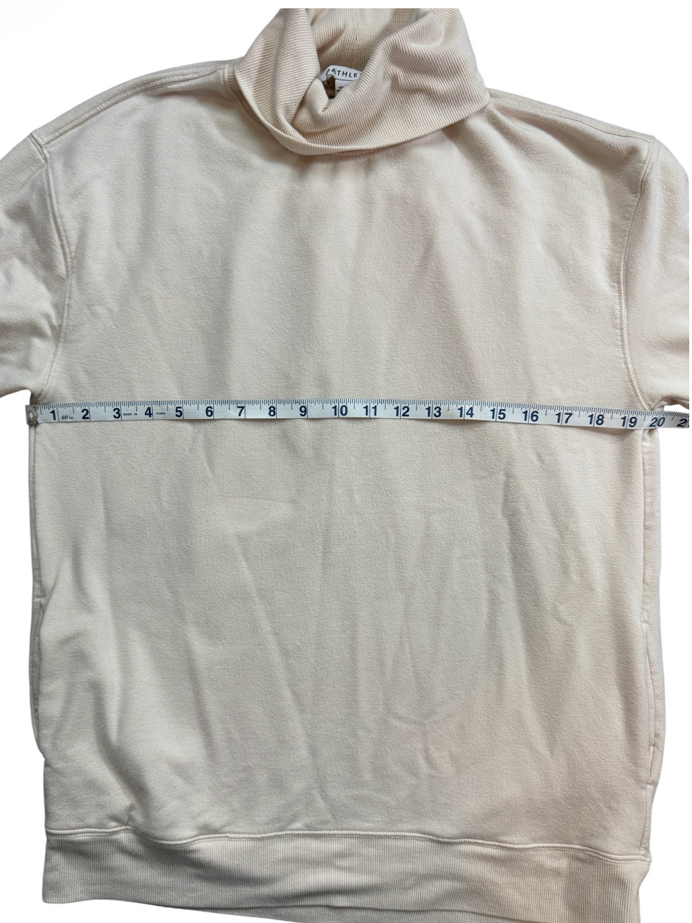 Athleta Cream Balance Cinch Turtleneck Sweatshirt Medium-Clean Girl Sporty Chic - Picture 3 of 6